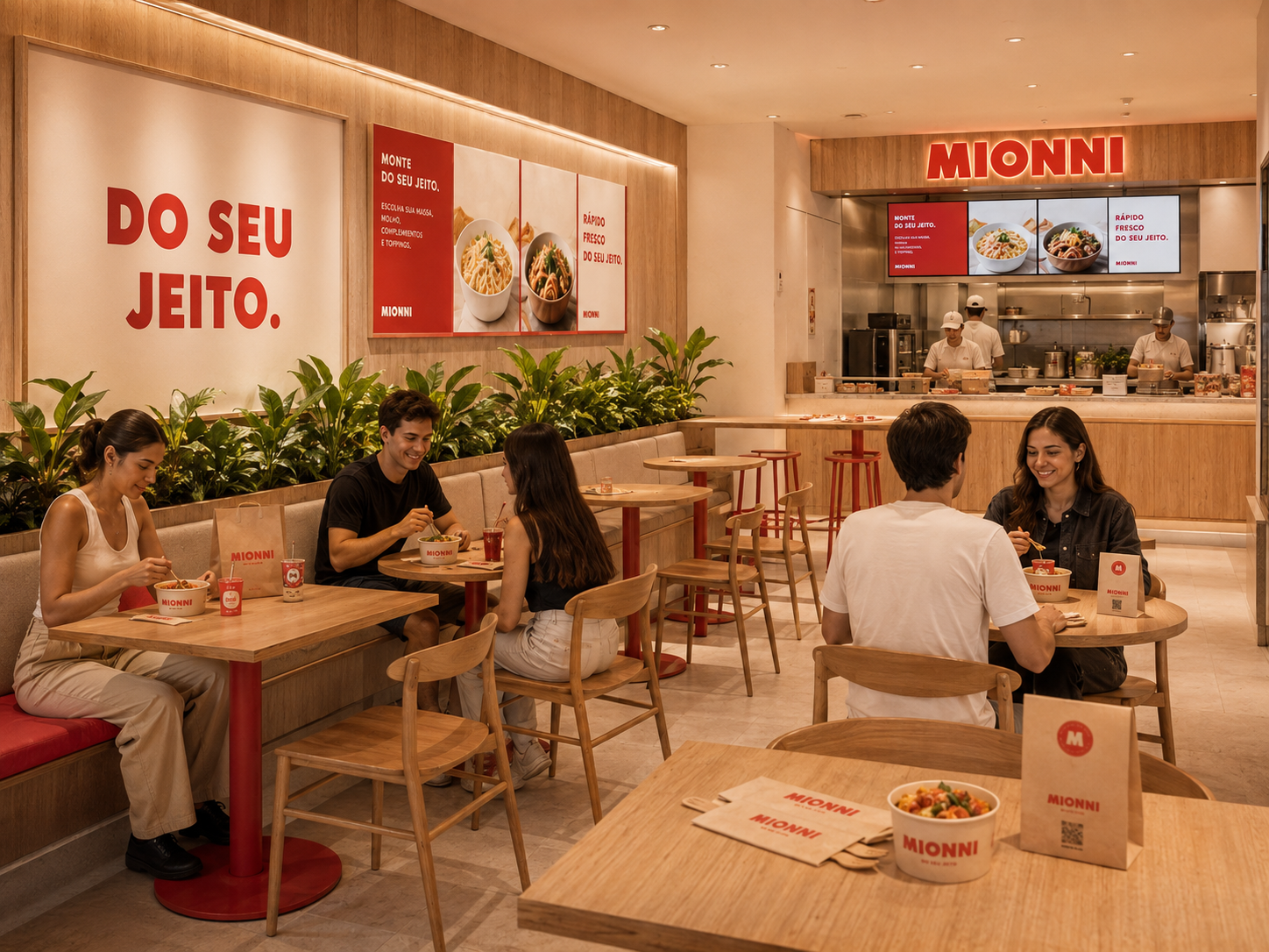 Salão da loja MIONNI com clientes sentados
